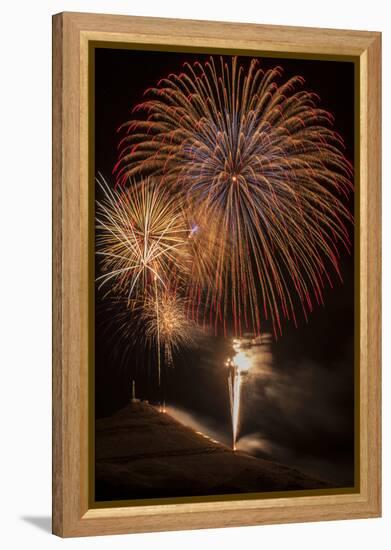 USA, Colorado, Salida. July 4th Fireworks Display-Don Grall-Framed Premier Image Canvas