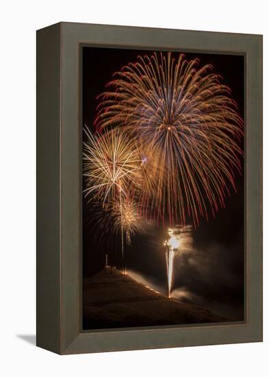 USA, Colorado, Salida. July 4th Fireworks Display-Don Grall-Framed Premier Image Canvas