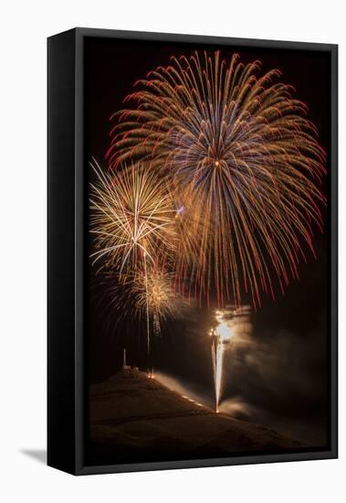 USA, Colorado, Salida. July 4th Fireworks Display-Don Grall-Framed Premier Image Canvas