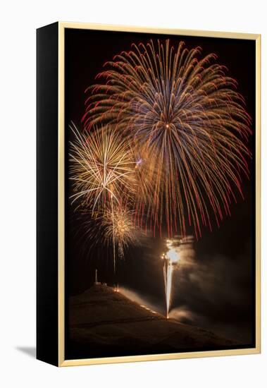 USA, Colorado, Salida. July 4th Fireworks Display-Don Grall-Framed Premier Image Canvas