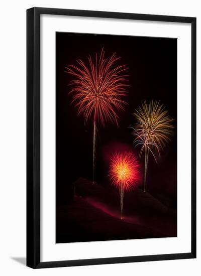 USA, Colorado, Salida. July 4th Fireworks Display-Don Grall-Framed Photographic Print