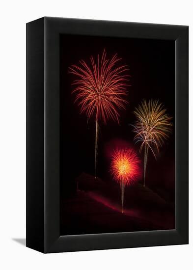 USA, Colorado, Salida. July 4th Fireworks Display-Don Grall-Framed Premier Image Canvas