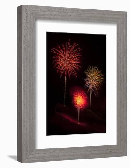 USA, Colorado, Salida. July 4th Fireworks Display-Don Grall-Framed Photographic Print