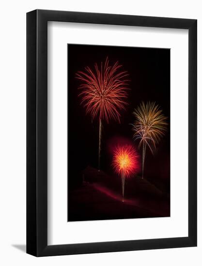 USA, Colorado, Salida. July 4th Fireworks Display-Don Grall-Framed Photographic Print