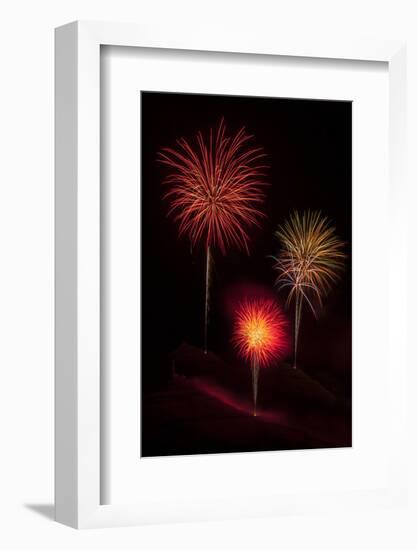 USA, Colorado, Salida. July 4th Fireworks Display-Don Grall-Framed Photographic Print