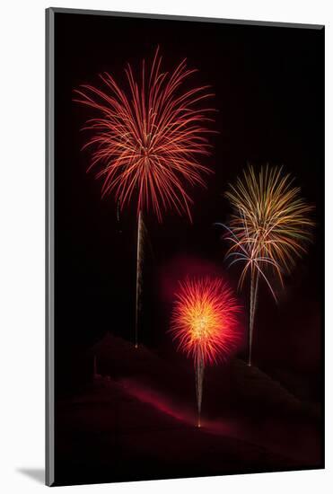 USA, Colorado, Salida. July 4th Fireworks Display-Don Grall-Mounted Photographic Print