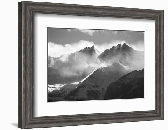 USA, Colorado, San Juan Mountains. Black and white of winter mountain landscape.-Jaynes Gallery-Framed Photographic Print