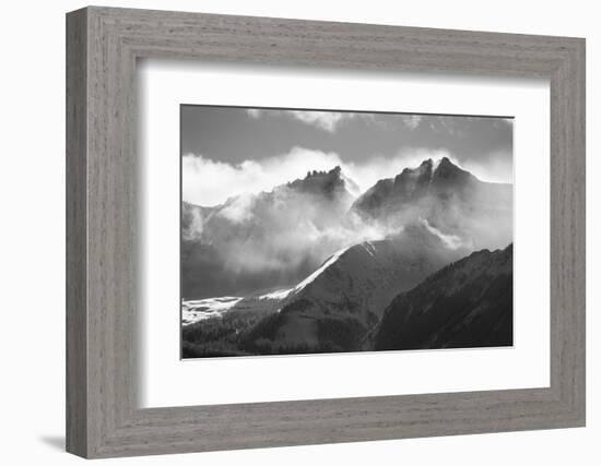 USA, Colorado, San Juan Mountains. Black and white of winter mountain landscape.-Jaynes Gallery-Framed Photographic Print