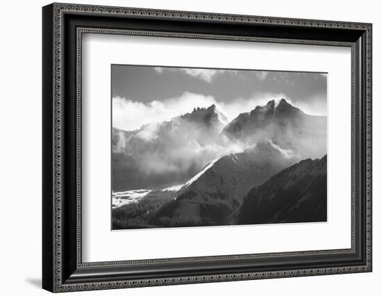 USA, Colorado, San Juan Mountains. Black and white of winter mountain landscape.-Jaynes Gallery-Framed Photographic Print