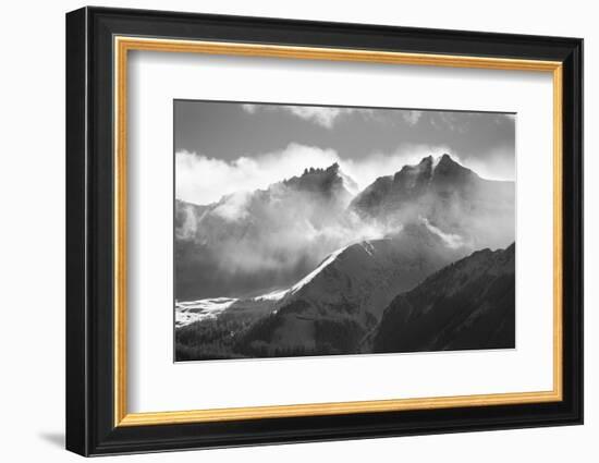 USA, Colorado, San Juan Mountains. Black and white of winter mountain landscape.-Jaynes Gallery-Framed Photographic Print