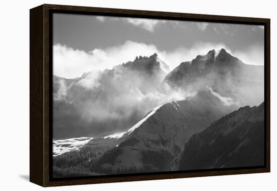 USA, Colorado, San Juan Mountains. Black and white of winter mountain landscape.-Jaynes Gallery-Framed Premier Image Canvas