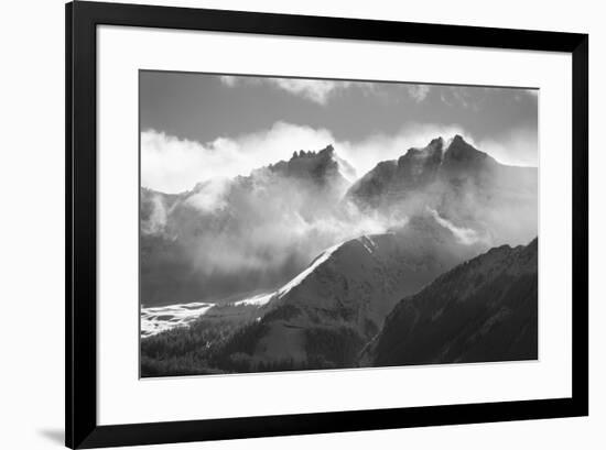 USA, Colorado, San Juan Mountains. Black and white of winter mountain landscape.-Jaynes Gallery-Framed Premium Photographic Print