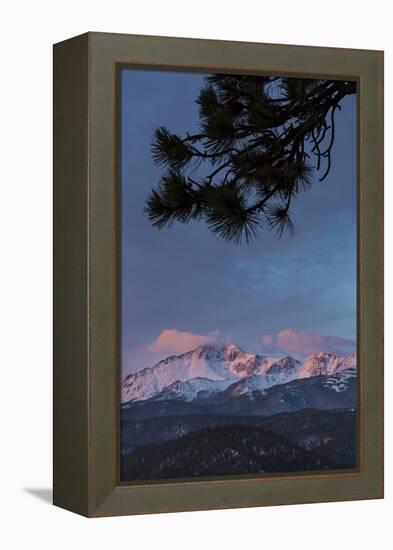 USA, Colorado. Sunrise on Pikes Peak-Don Grall-Framed Premier Image Canvas