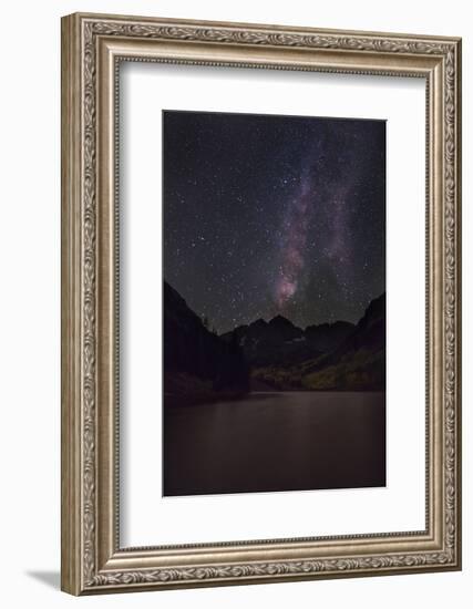 USA, Colorado. the Milky Way Above Maroon Bells Mountains and Lake-Don Grall-Framed Photographic Print