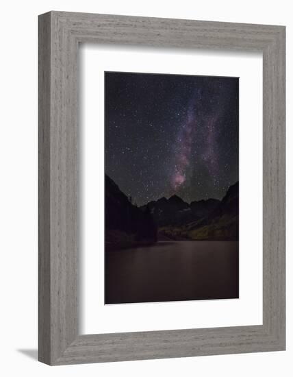 USA, Colorado. the Milky Way Above Maroon Bells Mountains and Lake-Don Grall-Framed Photographic Print