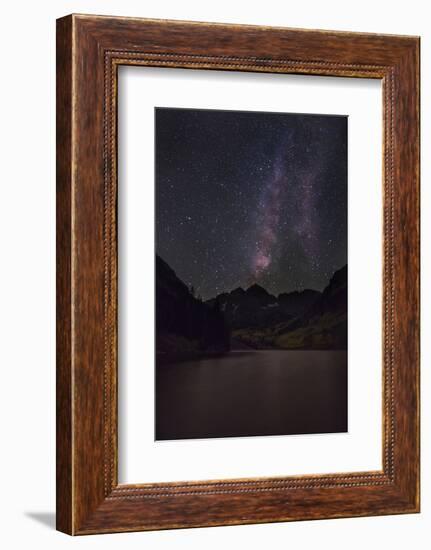 USA, Colorado. the Milky Way Above Maroon Bells Mountains and Lake-Don Grall-Framed Photographic Print