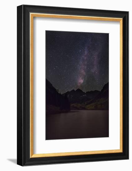 USA, Colorado. the Milky Way Above Maroon Bells Mountains and Lake-Don Grall-Framed Photographic Print