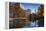 USA, Connecticut, Hartford, Bushnell Park, reflection of office buildings and Travelers Tower-Walter Bibikow-Framed Premier Image Canvas