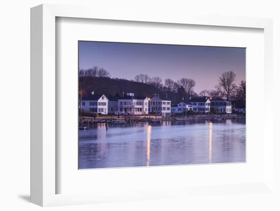 USA, Connecticut, Mystic, houses along Mystic River at dawn-Walter Bibikow-Framed Photographic Print