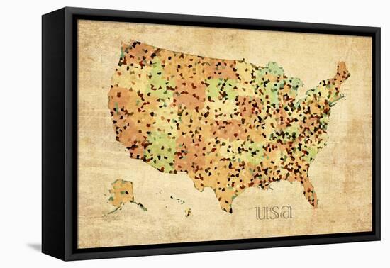 USA Crystallized County Map-David Bowman-Framed Premier Image Canvas