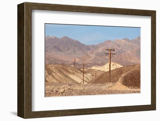 USA, Death Valley National Park, Power Poles-Catharina Lux-Framed Photographic Print
