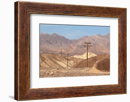 USA, Death Valley National Park, Power Poles-Catharina Lux-Framed Photographic Print