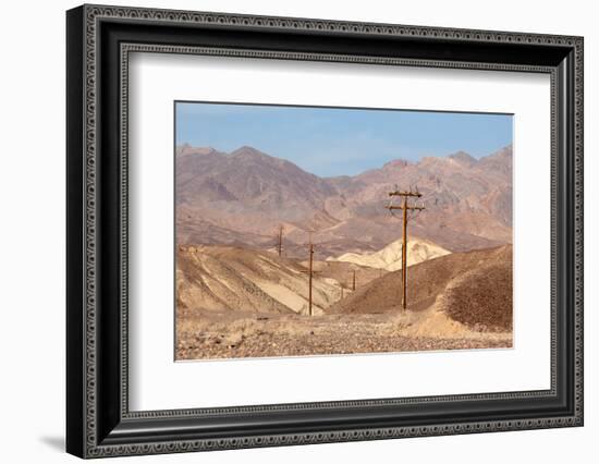 USA, Death Valley National Park, Power Poles-Catharina Lux-Framed Photographic Print