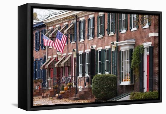 Usa, Delaware, New Castle, Historic District House Detail-Walter Bibikow-Framed Premier Image Canvas