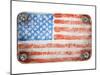 Usa Flag On Metal Texture-donatas1205-Mounted Art Print