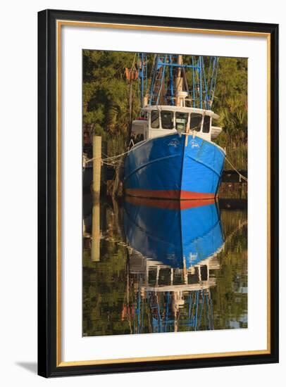 USA, Florida, Apalachicola, Shrimp Boat Docked at Apalachicola-Joanne Wells-Framed Photographic Print