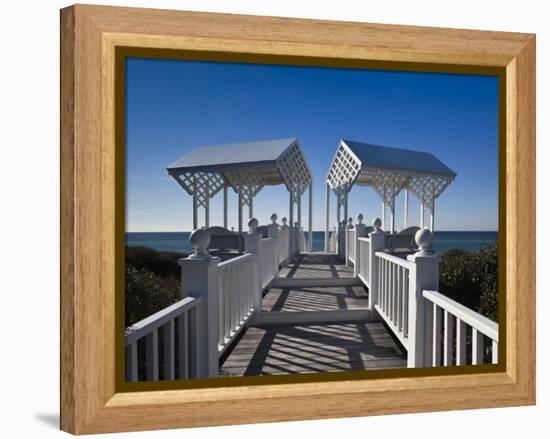 USA, Florida, Florida Panhandle, Seaside, Beach Pavillion-Walter Bibikow-Framed Premier Image Canvas