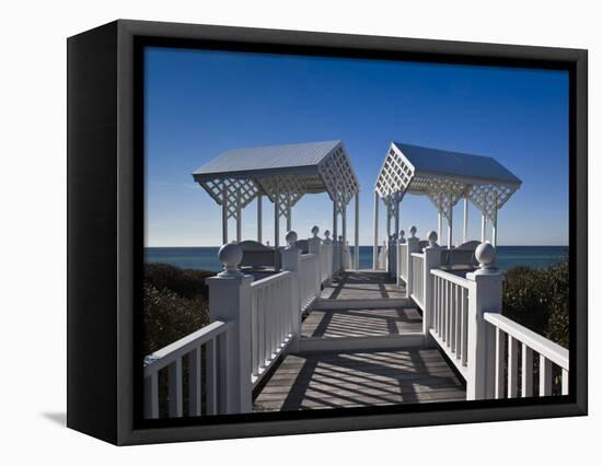 USA, Florida, Florida Panhandle, Seaside, Beach Pavillion-Walter Bibikow-Framed Premier Image Canvas