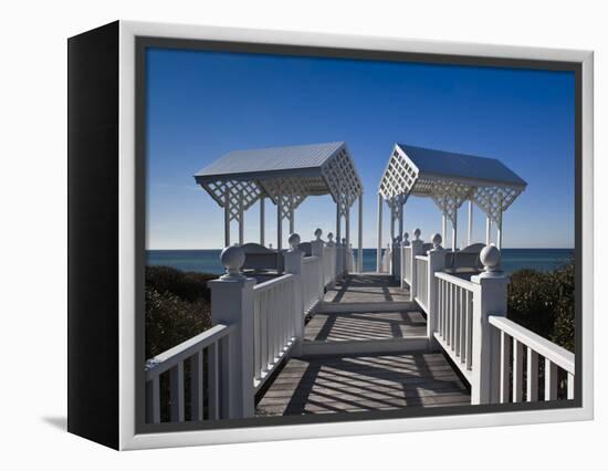 USA, Florida, Florida Panhandle, Seaside, Beach Pavillion-Walter Bibikow-Framed Premier Image Canvas