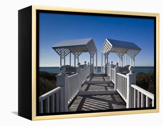 USA, Florida, Florida Panhandle, Seaside, Beach Pavillion-Walter Bibikow-Framed Premier Image Canvas