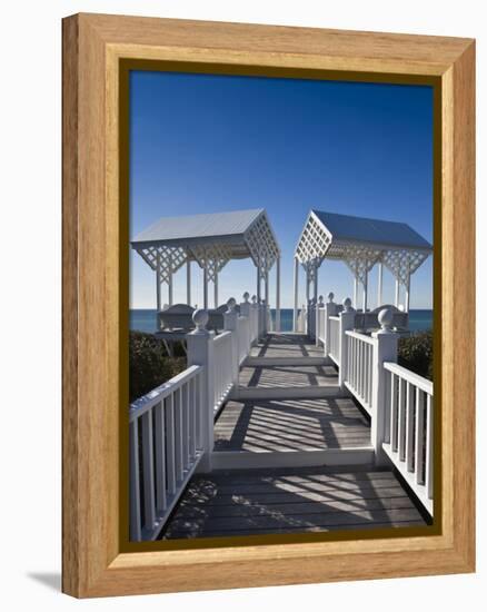 USA, Florida, Florida Panhandle, Seaside, Beach Pavillion-Walter Bibikow-Framed Premier Image Canvas