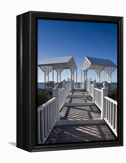 USA, Florida, Florida Panhandle, Seaside, Beach Pavillion-Walter Bibikow-Framed Premier Image Canvas