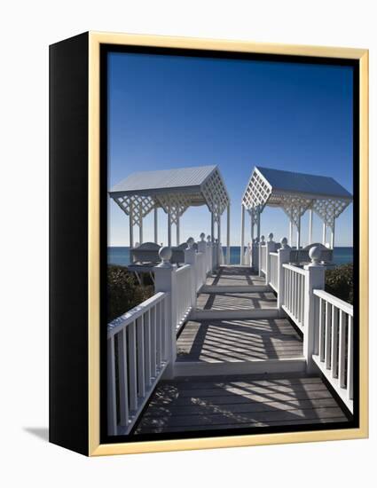 USA, Florida, Florida Panhandle, Seaside, Beach Pavillion-Walter Bibikow-Framed Premier Image Canvas