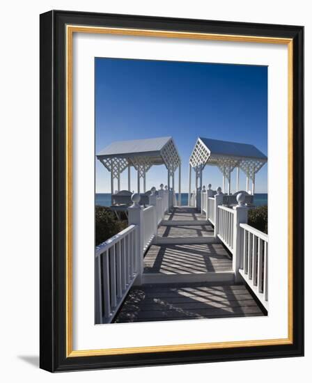 USA, Florida, Florida Panhandle, Seaside, Beach Pavillion-Walter Bibikow-Framed Photographic Print