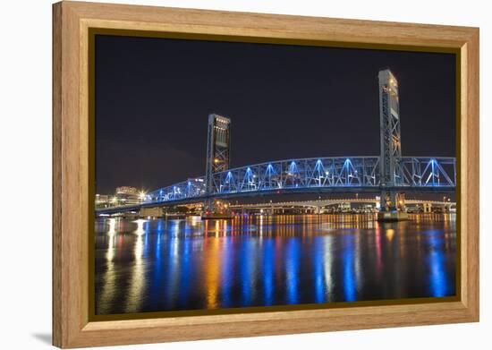 Usa, Florida, Jacksonville, Main Street Bridge across the St. John's River-Joanne Wells-Framed Premier Image Canvas