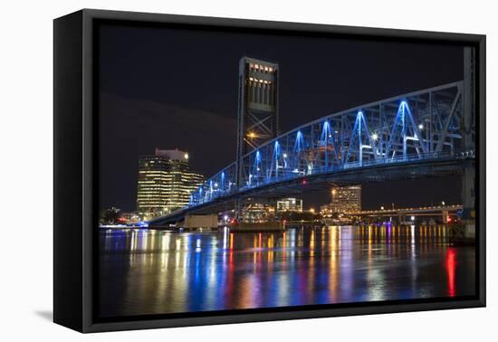 Usa, Florida, Jacksonville, Main Street Bridge across the St. John's River-Joanne Wells-Framed Premier Image Canvas