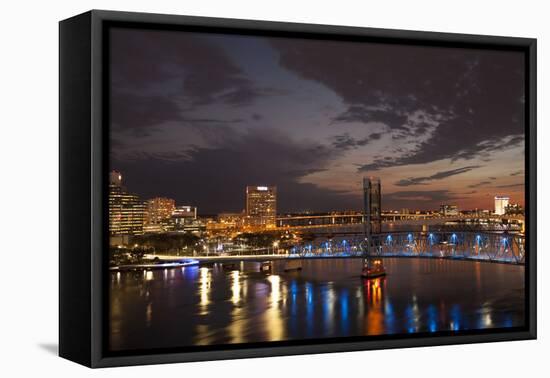 Usa, Florida, Jacksonville, Main Street Bridge across the St. John's River-Joanne Wells-Framed Premier Image Canvas