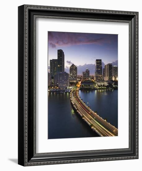 USA, Florida, Miami, Elevated City Skyline from Brickell Key-Walter Bibikow-Framed Photographic Print