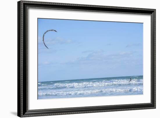 USA, Florida, New Smyrna Beach, kite surfer.-Lisa S. Engelbrecht-Framed Photographic Print