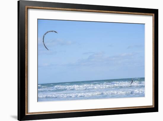 USA, Florida, New Smyrna Beach, kite surfer.-Lisa S. Engelbrecht-Framed Photographic Print