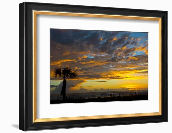 USA, Florida, Sarasota, Siesta Key. Seascape at sunset-Bernard Friel-Framed Photographic Print