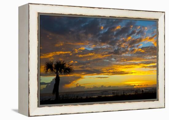 USA, Florida, Sarasota, Siesta Key. Seascape at sunset-Bernard Friel-Framed Premier Image Canvas