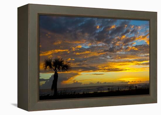 USA, Florida, Sarasota, Siesta Key. Seascape at sunset-Bernard Friel-Framed Premier Image Canvas