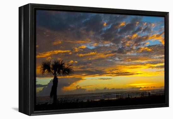 USA, Florida, Sarasota, Siesta Key. Seascape at sunset-Bernard Friel-Framed Premier Image Canvas