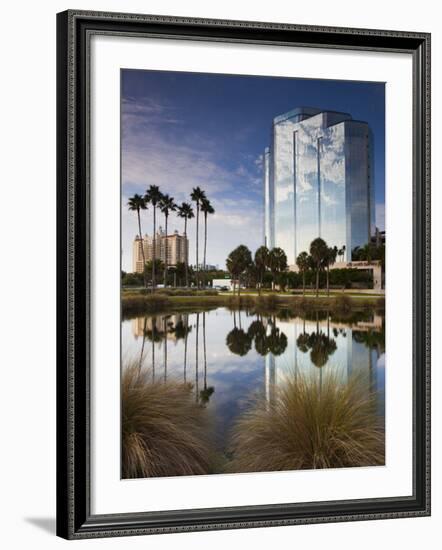 USA, Florida, Sarasota, Skyline and One Sarasota Tower Building-Walter Bibikow-Framed Photographic Print