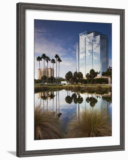 USA, Florida, Sarasota, Skyline and One Sarasota Tower Building-Walter Bibikow-Framed Photographic Print